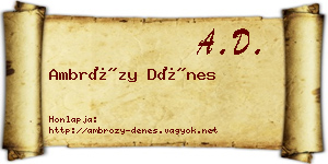 Ambrózy Dénes névjegykártya